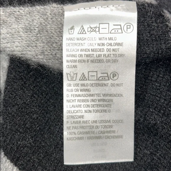 Gray & black cashmere shawl cape one size